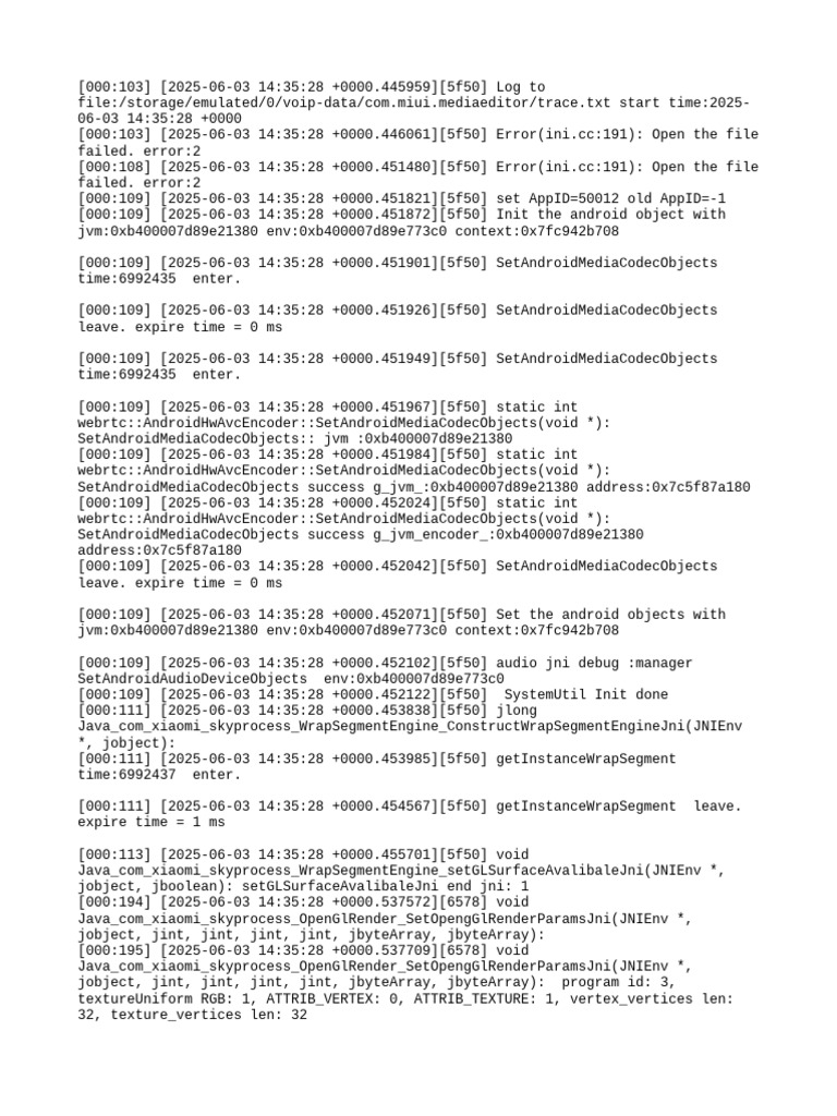 Android Media Codec Error Log | PDF | Object Oriented Programming ...