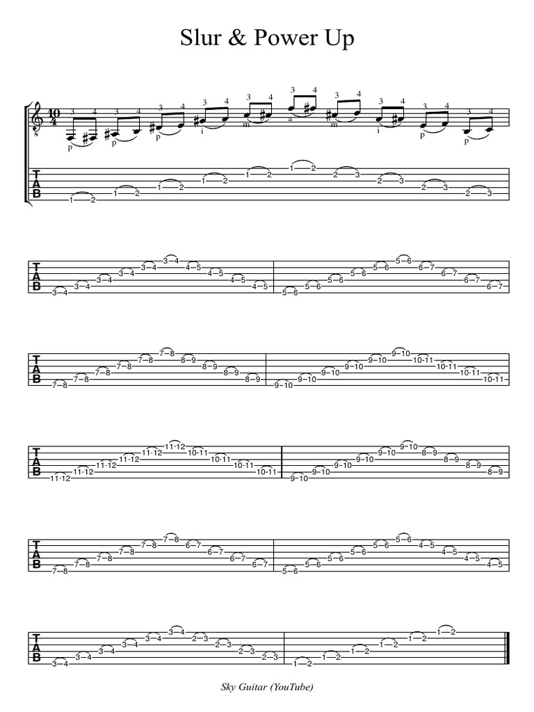 34 Slur (Sky Guitar #272) Exercise | PDF