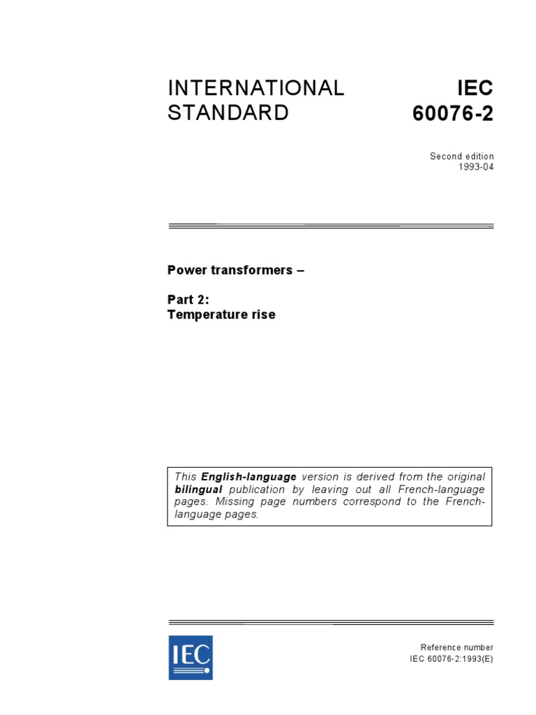 Transformer IEC Part 2 - Temperature Rise | PDF | International ...