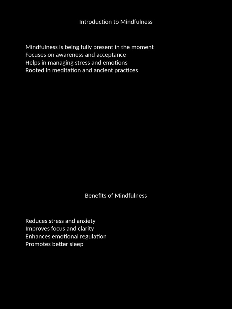 Mindfulness Techniques for Stress Relief | PDF