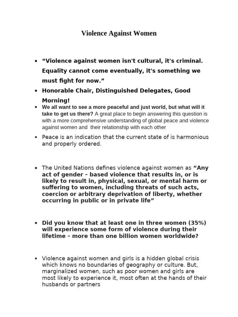 Violence Against Women | PDF | Domestic Violence | Violence