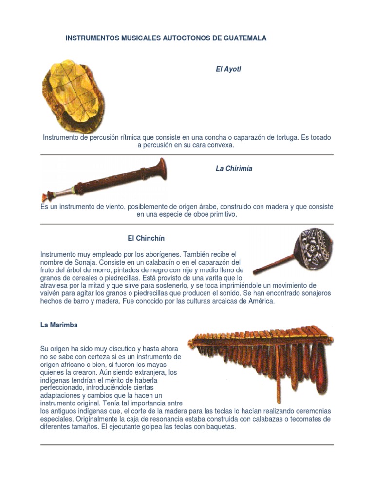 Instrumentos Musicales Folkloricos de Guatemala Instrumentos