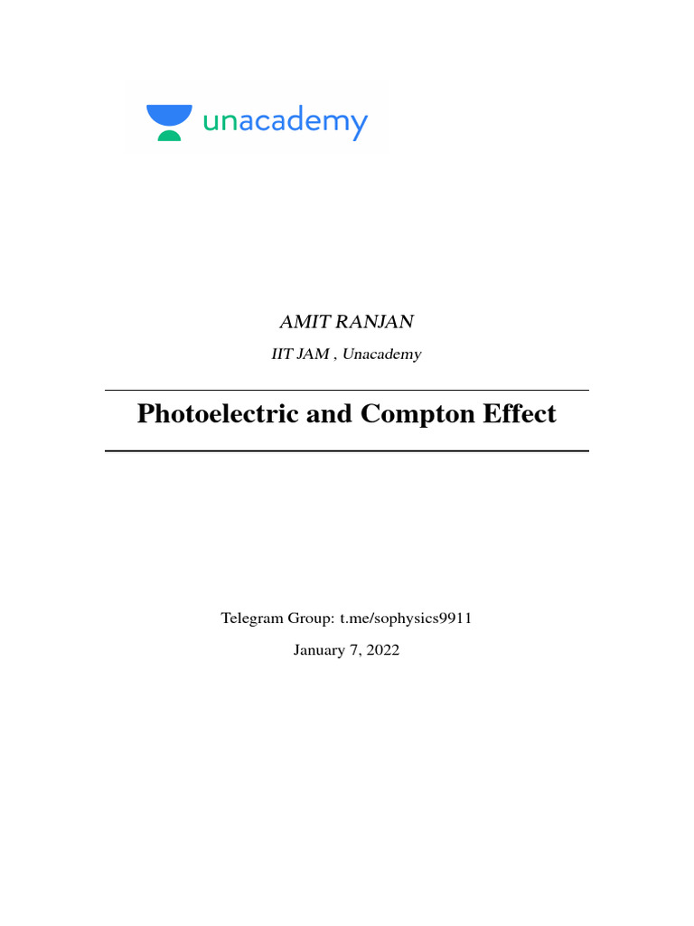 Photoelectric and Compton 2 1643177028393 | PDF | Photoelectric Effect ...