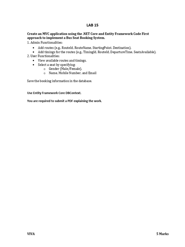 Bus Seat Booking System MVC App | PDF