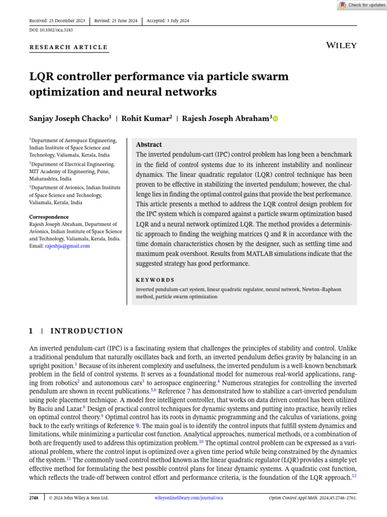 LQR Control Optimization Techniques | PDF | Mathematical Optimization ...