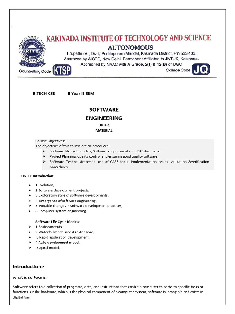 Introduction to Software Engineering | PDF | Software Development ...