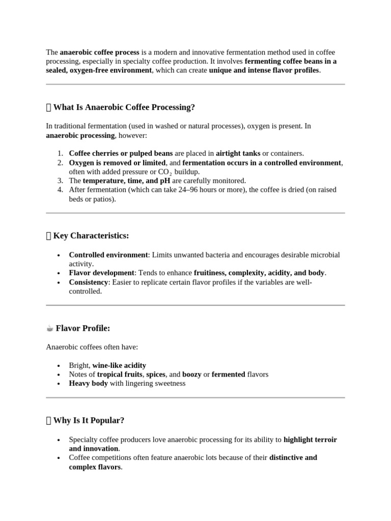 The Anaerobic Coffee Process Is A Modern and Innovative Fermentation ...