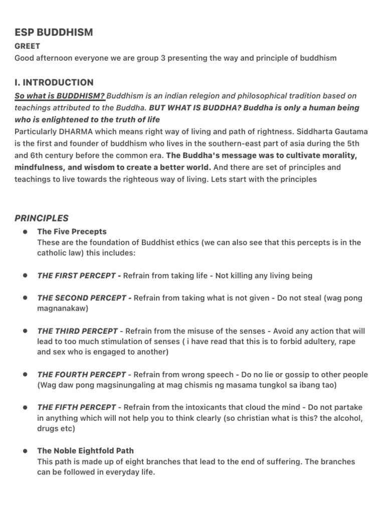 Esp Buddhism Complete Gp#3 | PDF | Four Noble Truths | Noble Eightfold Path