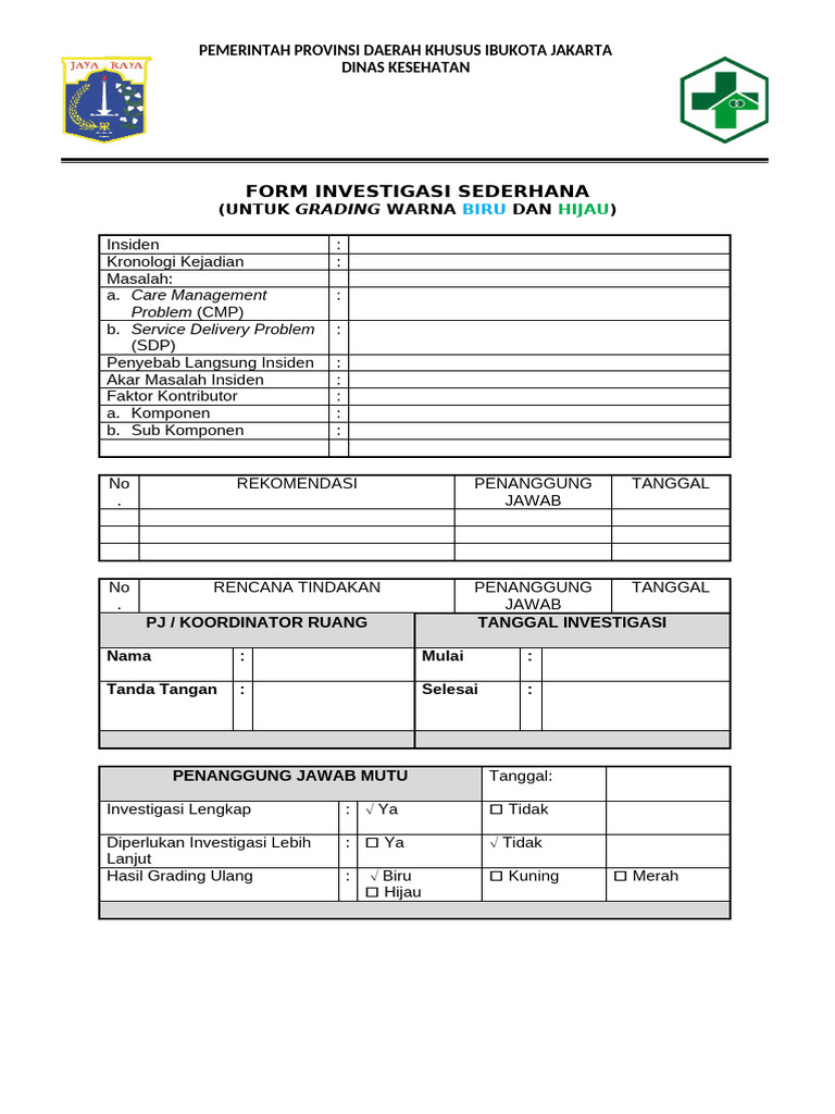 Lembar Kerja Investigasi Sederhana Dalam Indentifikasi | PDF