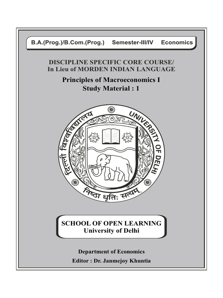 Economics (Ba Prog) 4th Sem SM-1 - 1-9 in English (IQSP) | PDF