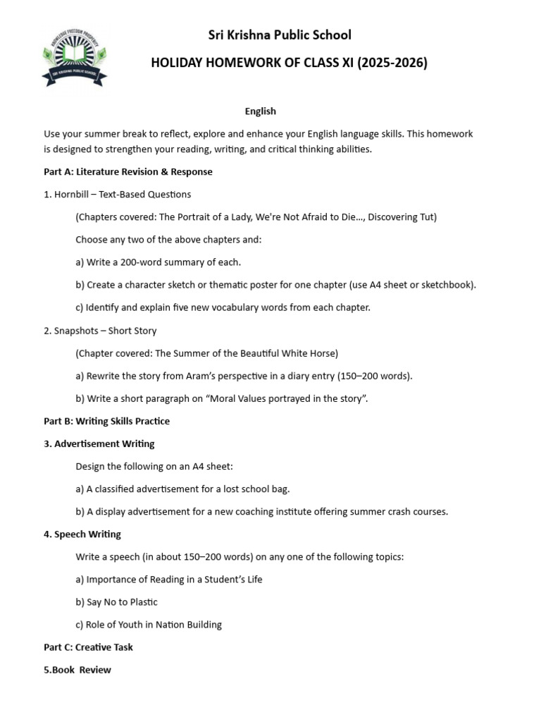 Class XI Holiday Homework 2025-2026 | PDF | Atomic Orbital | Electron