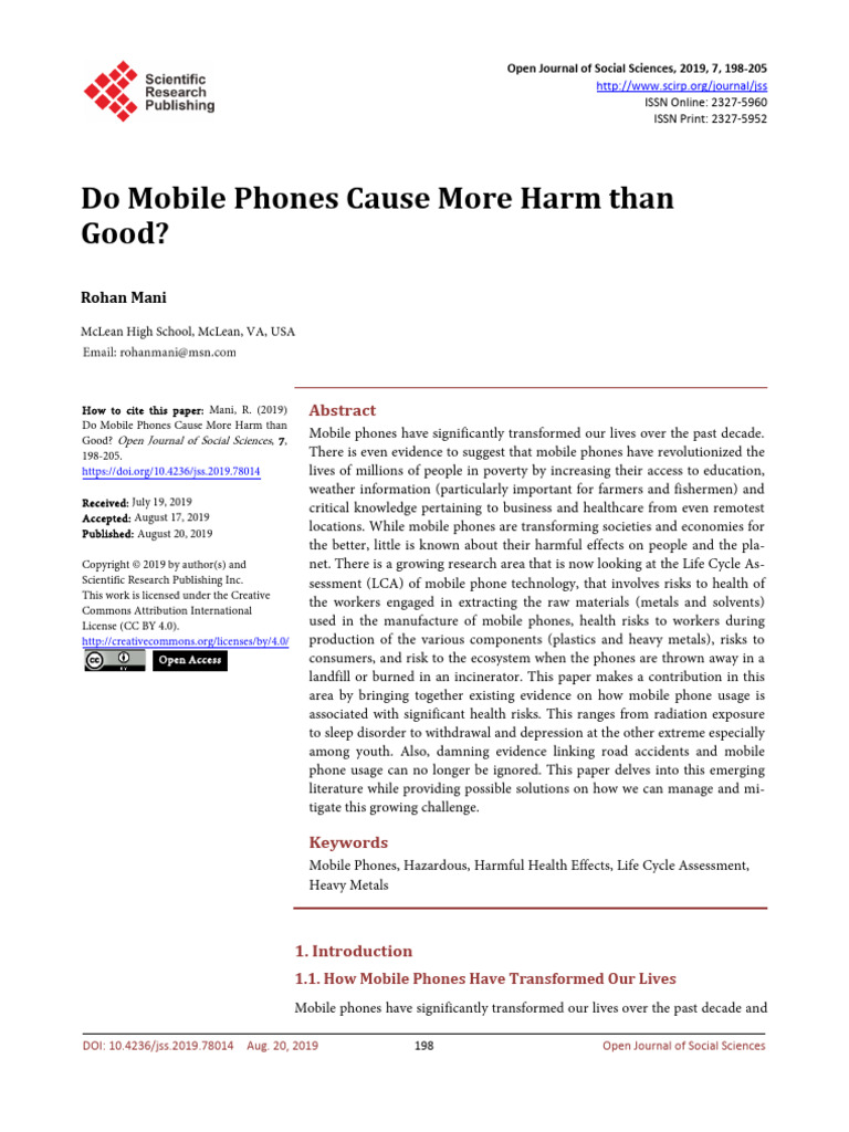 Do Mobile Phones Cause More Harm Than Good | PDF | Cancer | Life Cycle ...