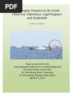 Download Thayer Sovereignty Disputes in the South China Sea Diplomacy Legal Regimes and Realpolitik by Carlyle Alan Thayer SN88337137 doc pdf