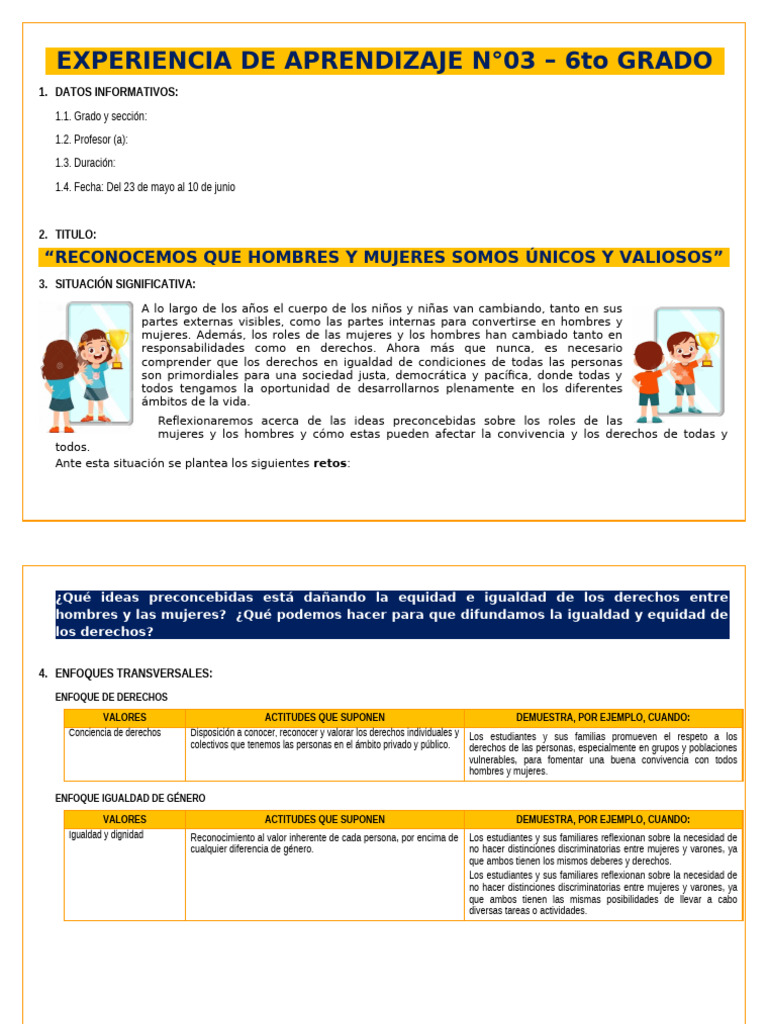 6 Exp Aprendizaje 03 | PDF | Decimal | Datos