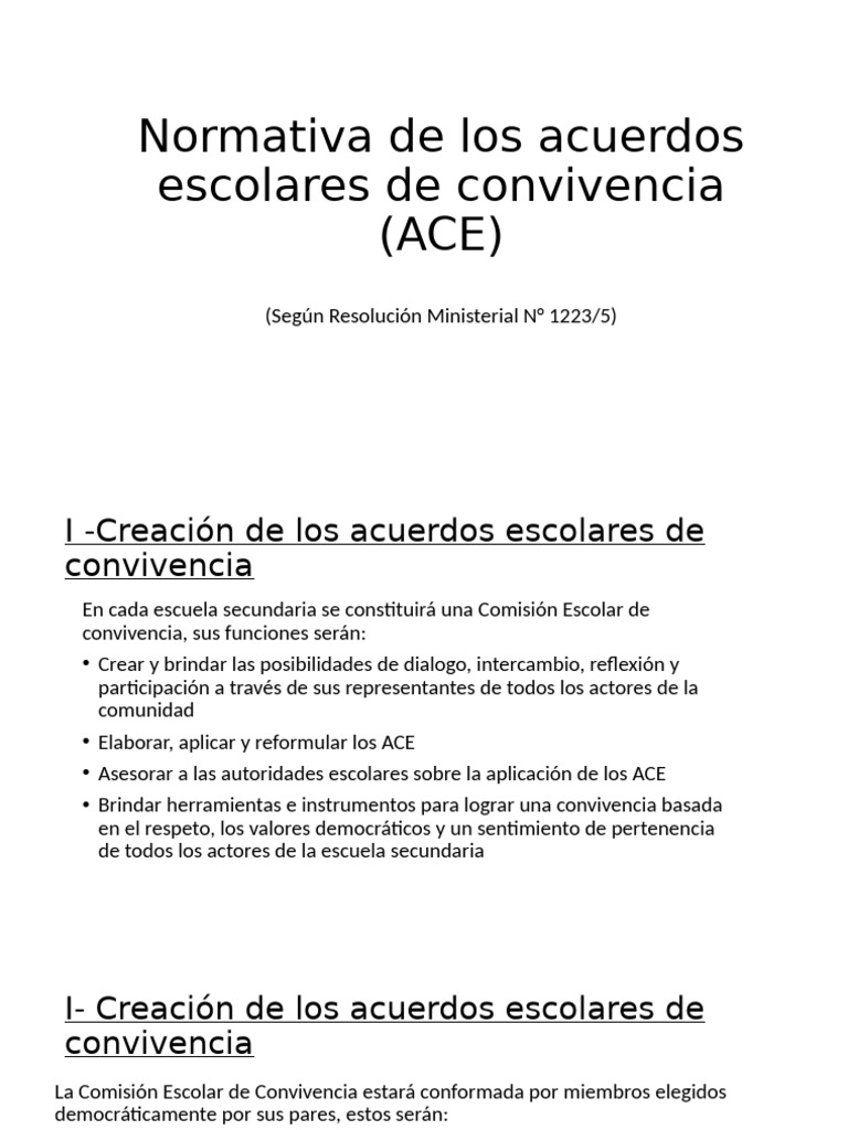 Normativa de Acuerdos Escolares de Convivencia | PDF | Escuelas