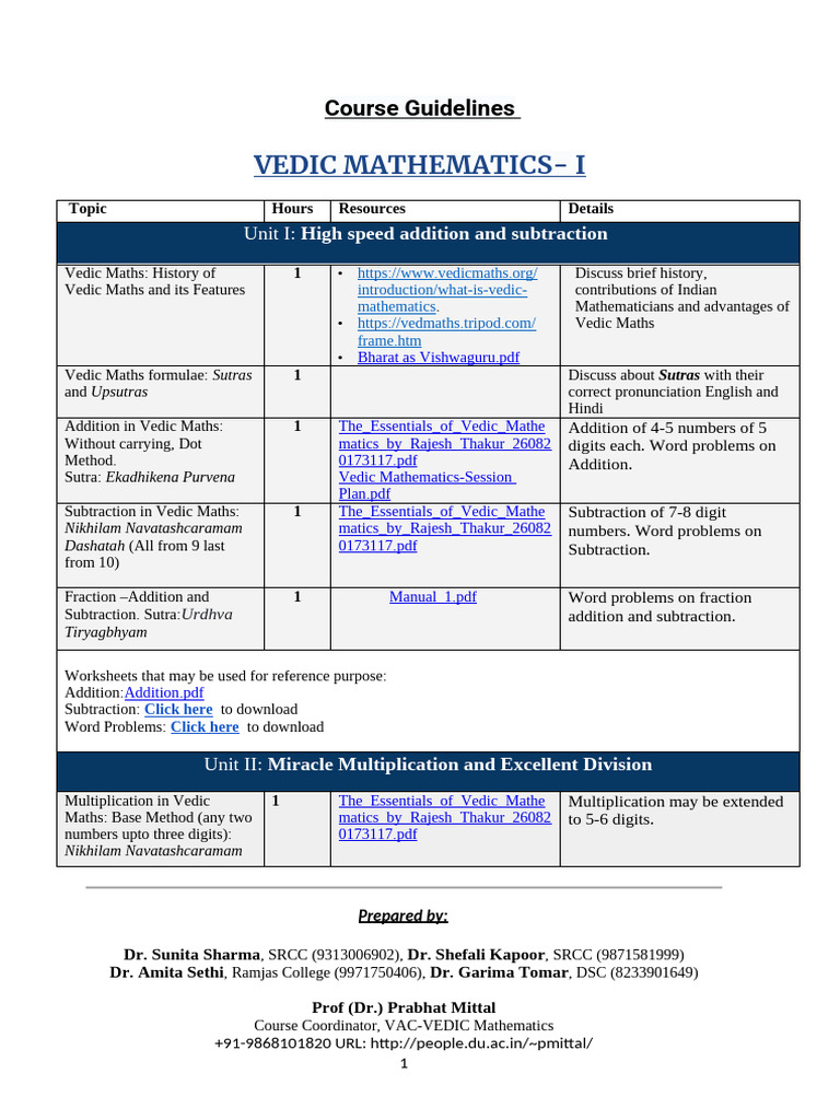 Guidelines Vedic Mathematics I Pdf Mathematics Elementary Mathematics