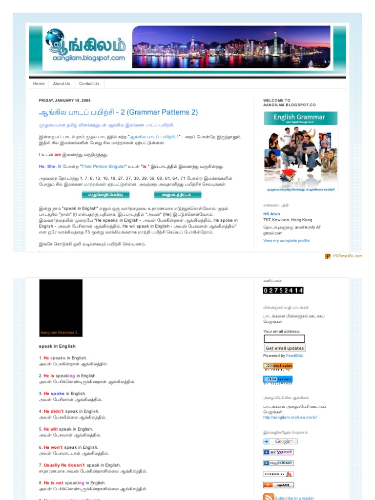 LEARN TAMIL WORDS THROUGH ENGLISH PDF visual data 3