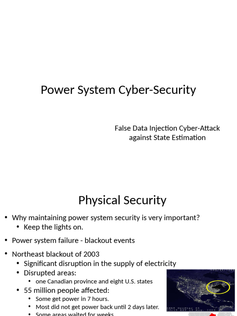 Cybersecurity in Power Systems: FDI Attacks | PDF | Electrical Grid ...