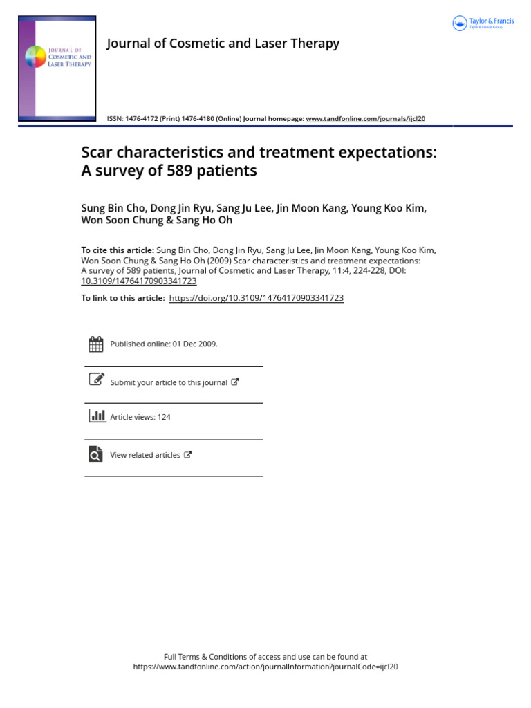 Scar Characteristics and Treatment Expectations A Survey of 589 ...