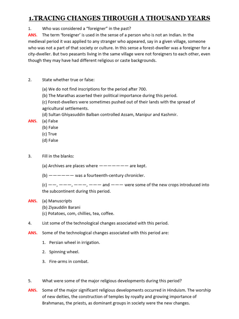 Tracing The Changes Notes | PDF