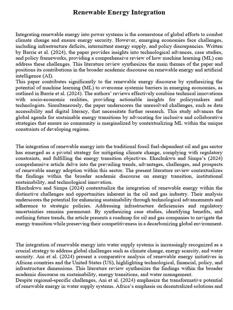 Renewable Energy Integration | PDF | Renewable Energy | Sustainability