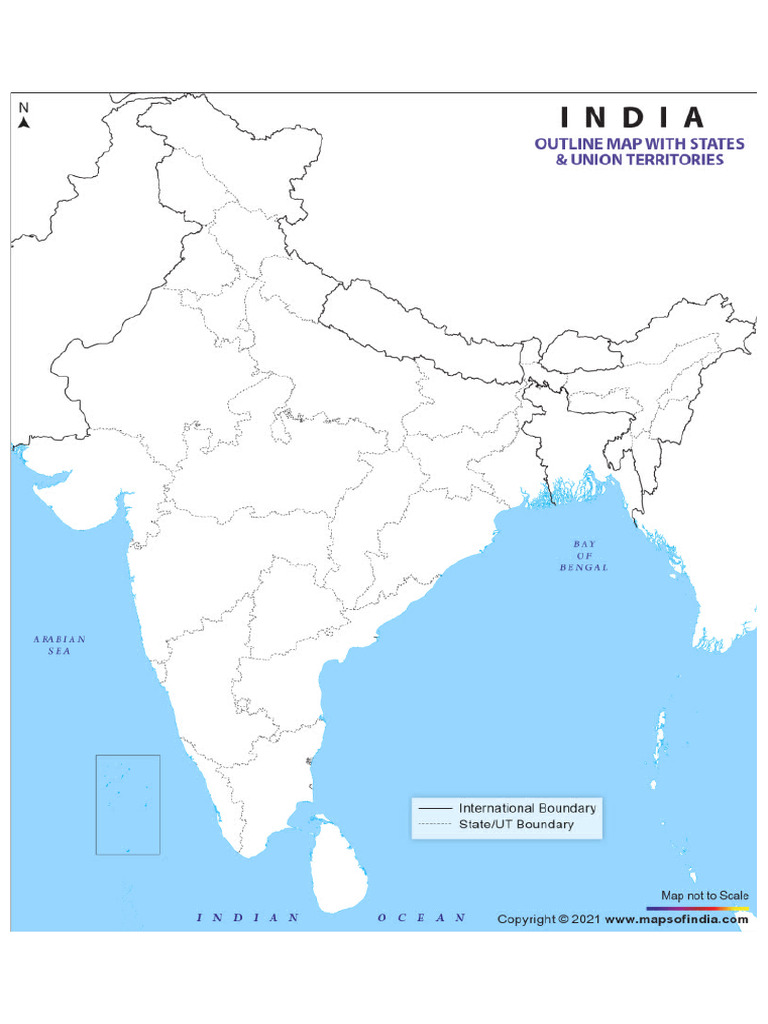 India Outline Map - JPG | PDF