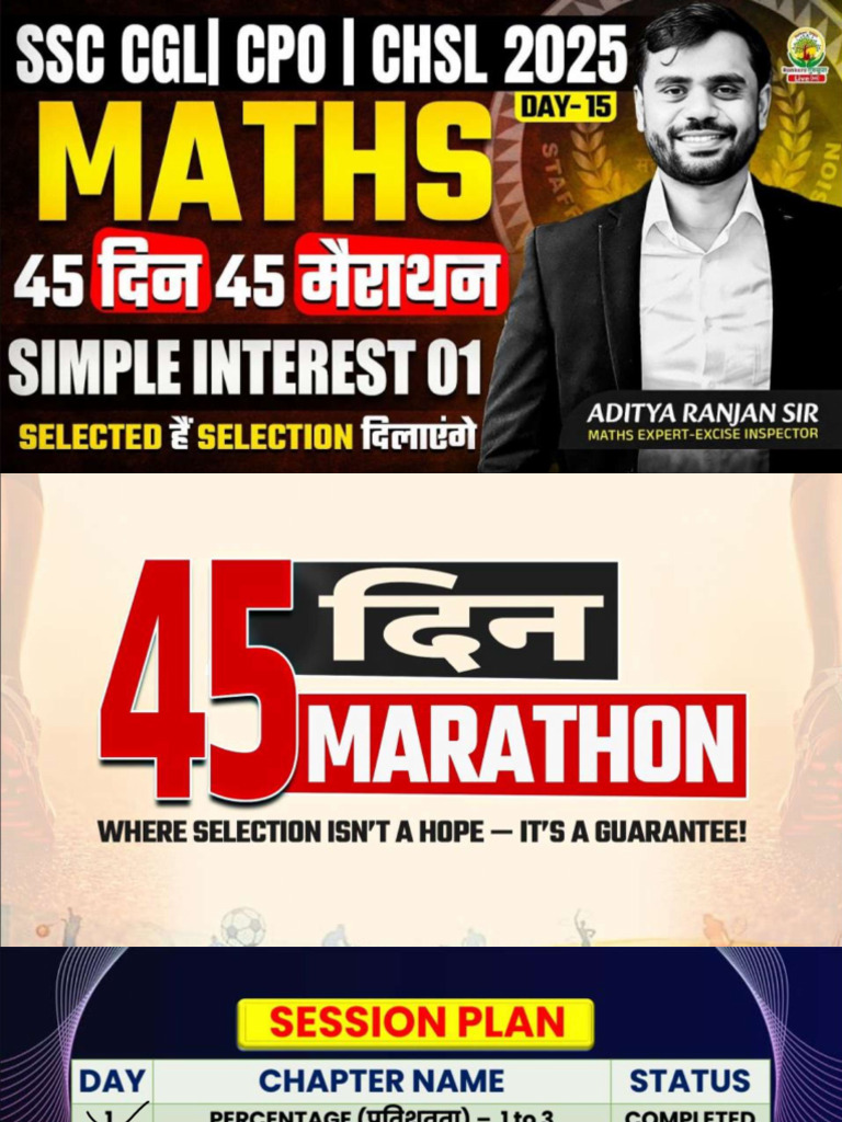 15 Day 15 SIMPLE INTEREST CLASS 01 45 Days 45 Marathon Classnotes | PDF