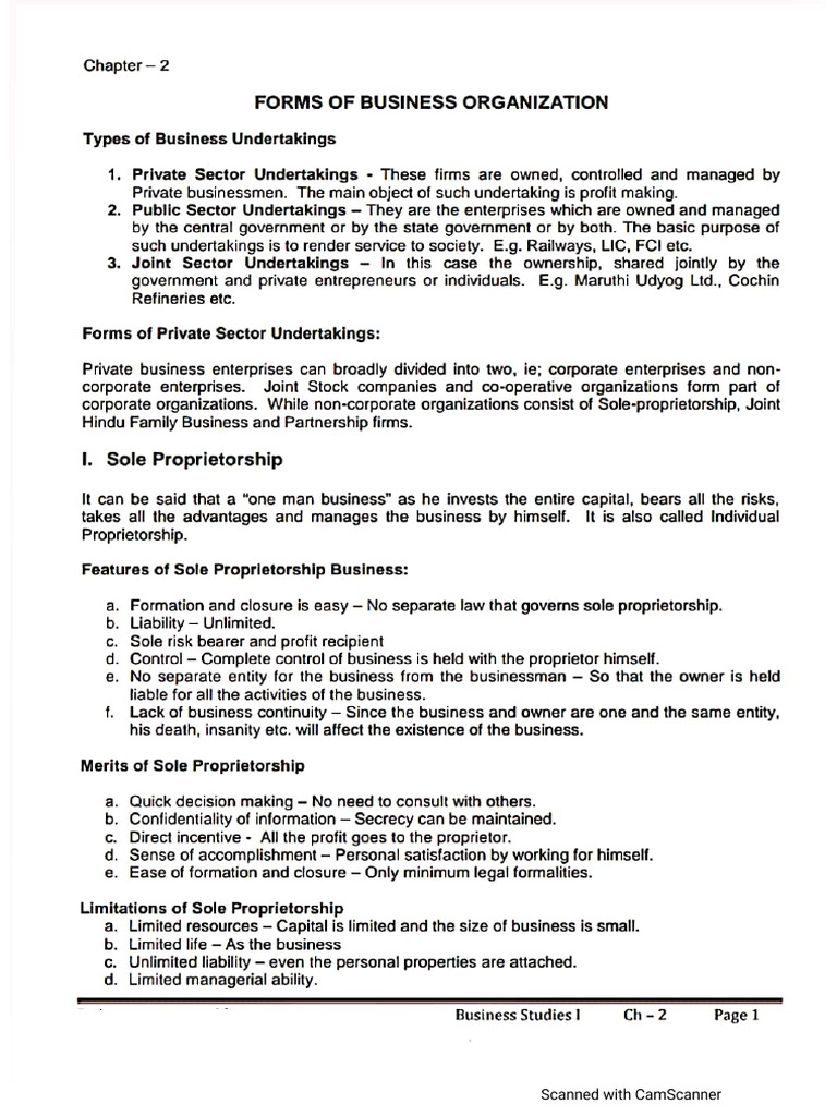 Chap-2 B.ST Forms of Busi Org | PDF