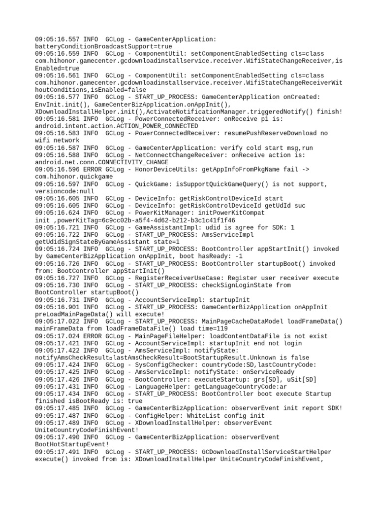 GameCenter Application Startup Log | PDF | Internet Standards | Computing