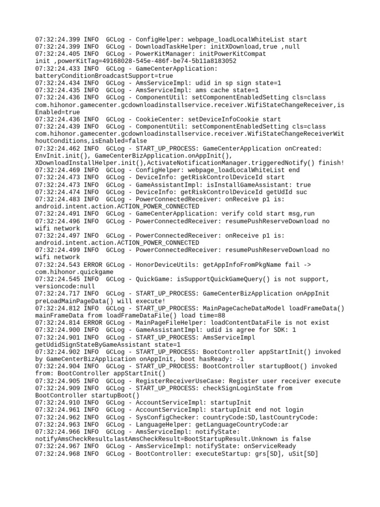 GameCenter Application Startup Log | PDF | Computing | Software
