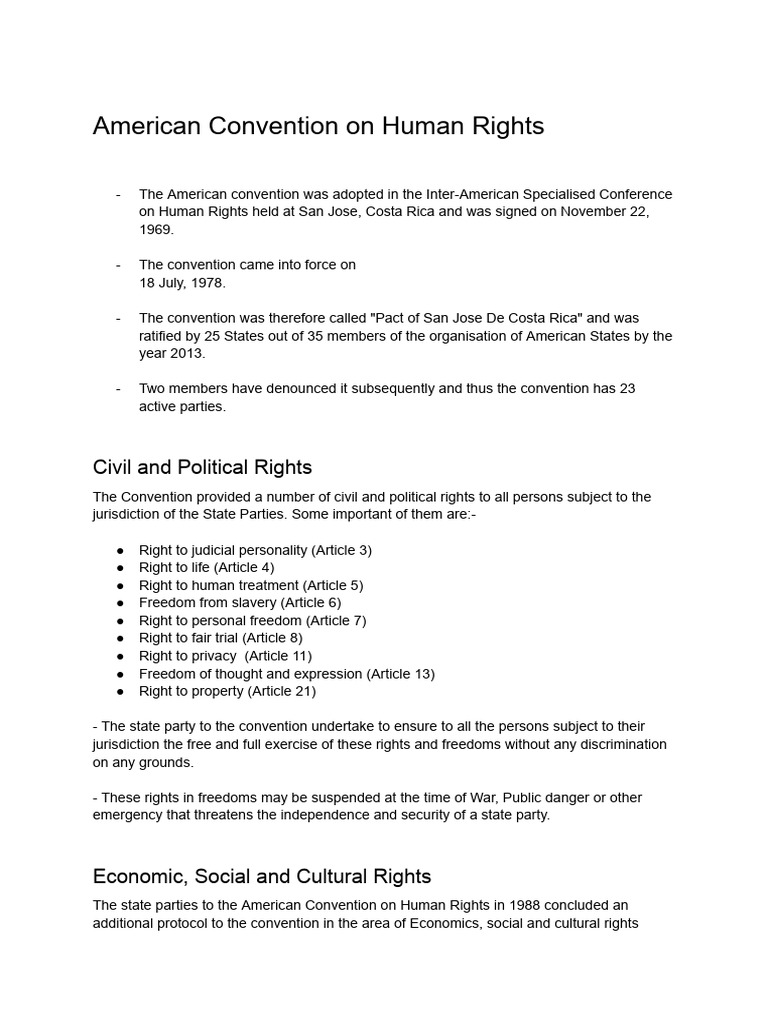 #18 American Convention On Human Rights | PDF | Human Rights | European ...