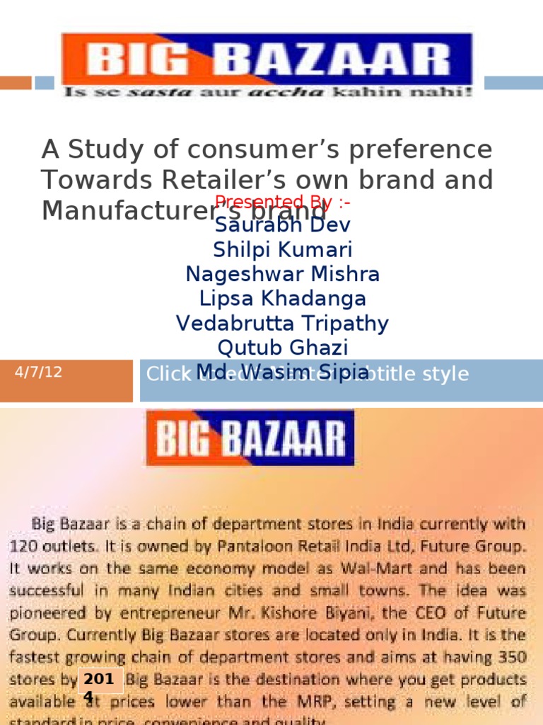 Big Bazaar Survey Methodology Brand