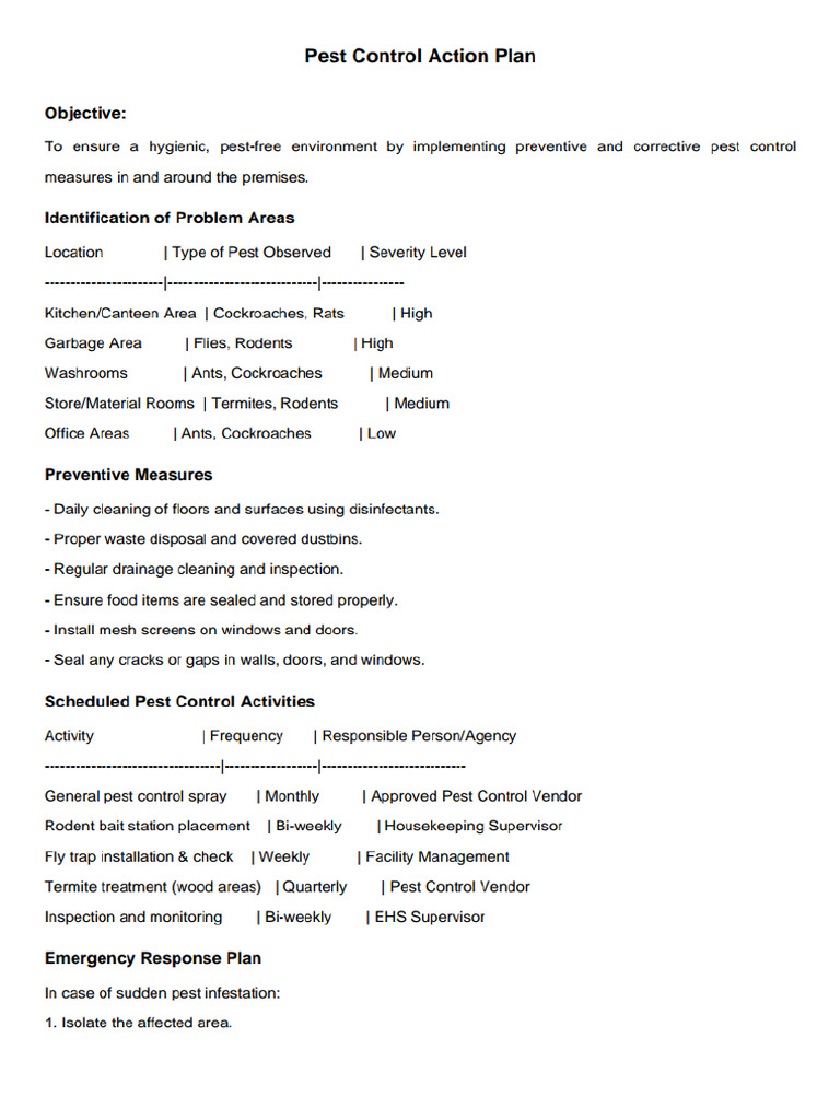 6 Pest Control Action Plan | PDF