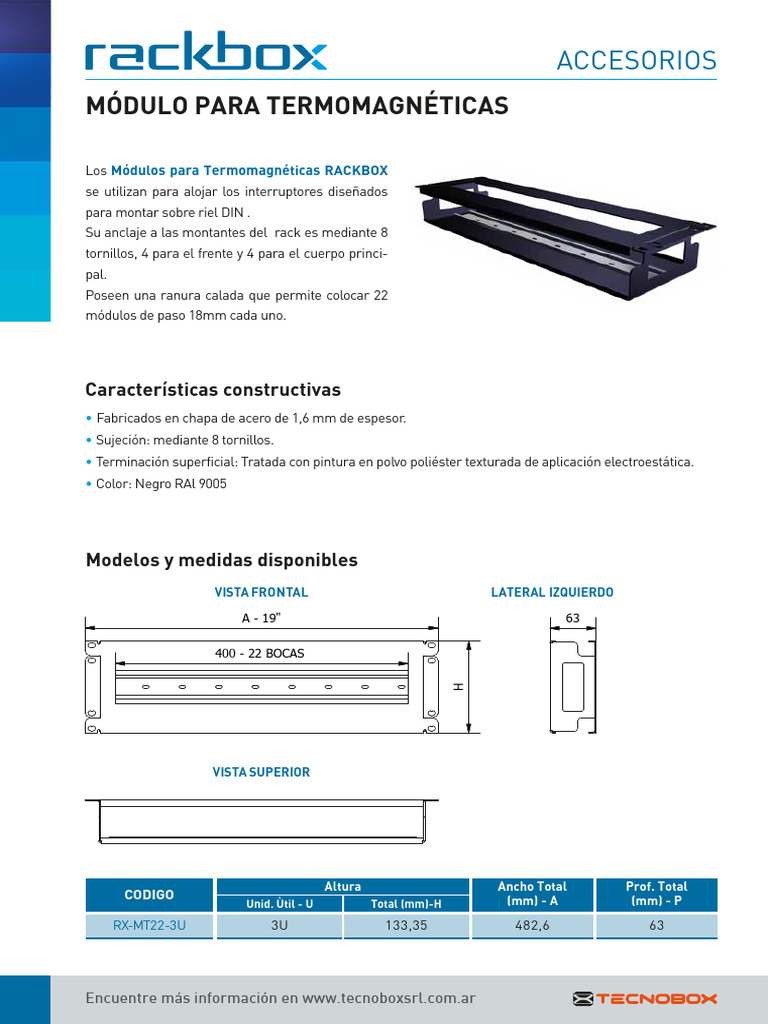 Módulos Termomagnéticas RACKBOX 3U | PDF