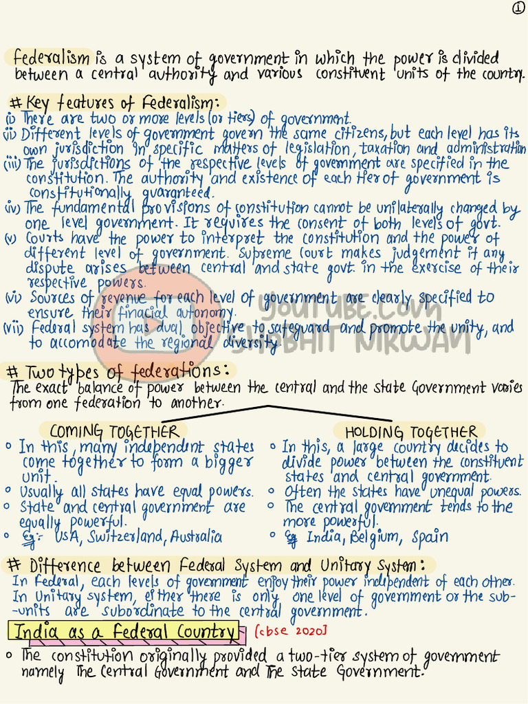 Federalism: Power Dynamics Explained | PDF | Public Law | Government