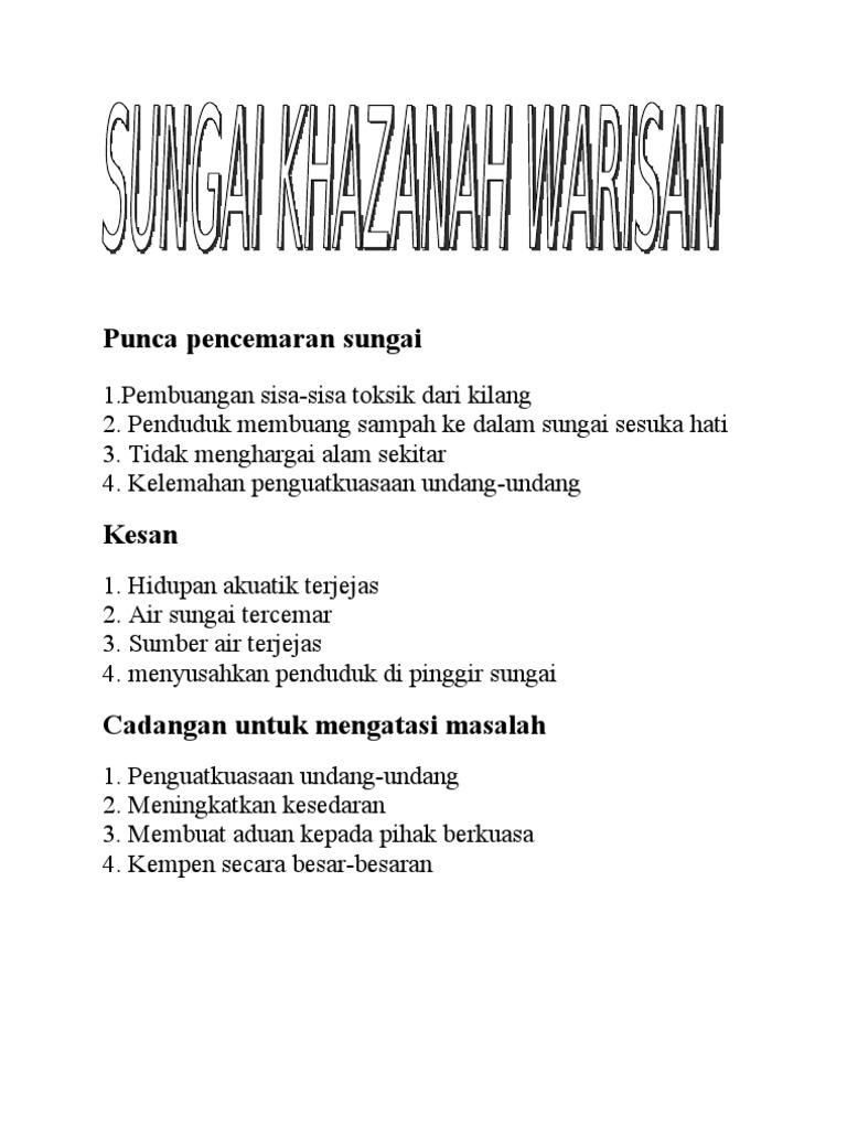 Punca Pencemaran Sungai Pdf
