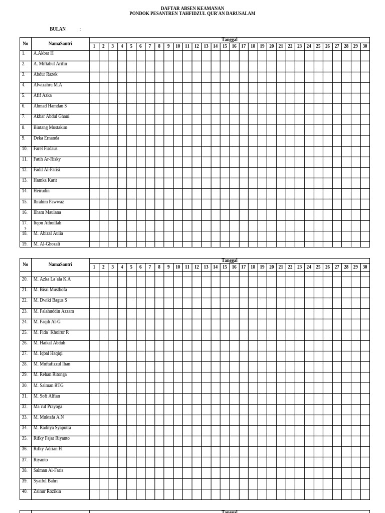 Absen Kontrol 2024 | PDF