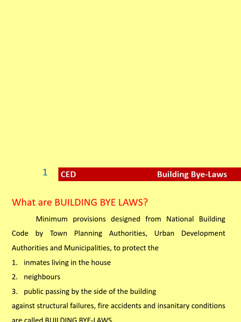Objectives of Building Bye-Laws | PDF | Building | Ventilation ...