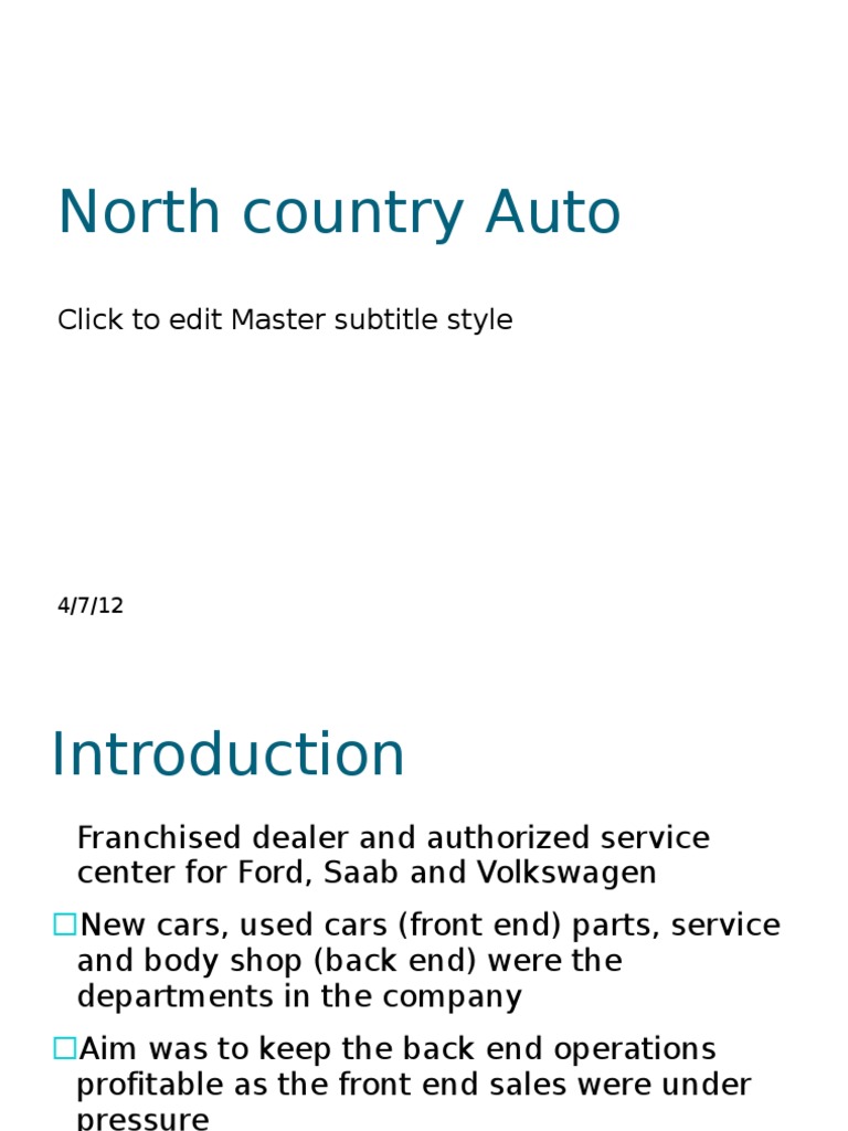 North Country Auto >> North Country Auto Sales Profit Accounting North Country Auto >> North Country Auto Sales Profit Accounting