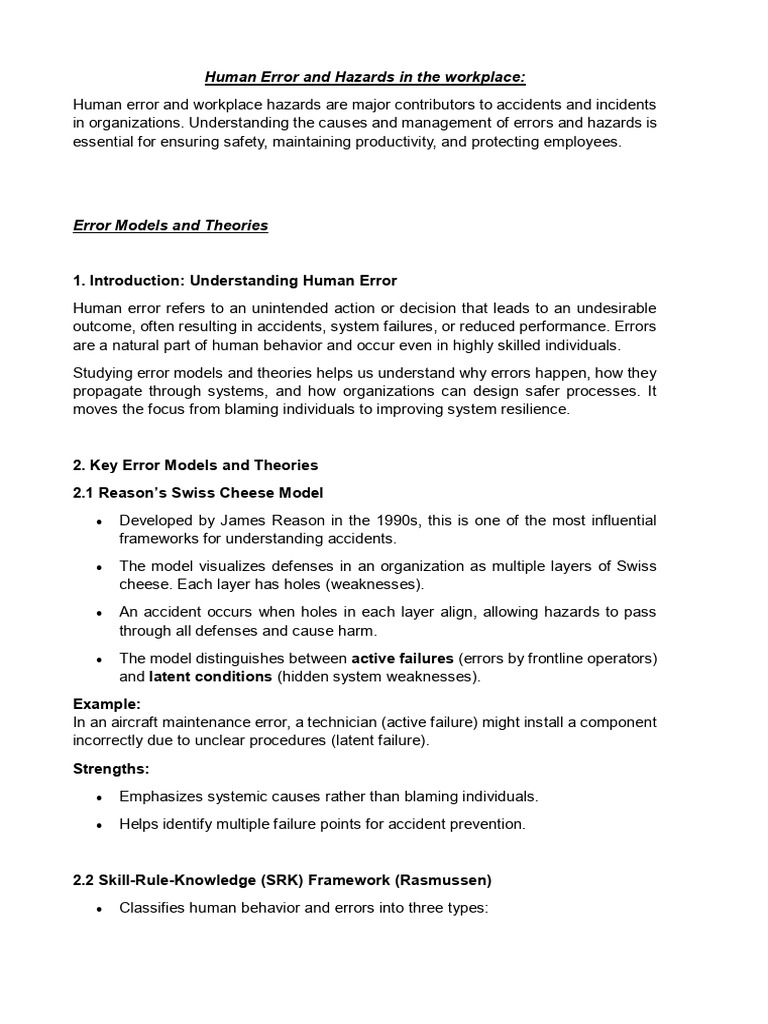 Human Error and Hazards | PDF | Hazards | Emergency Management