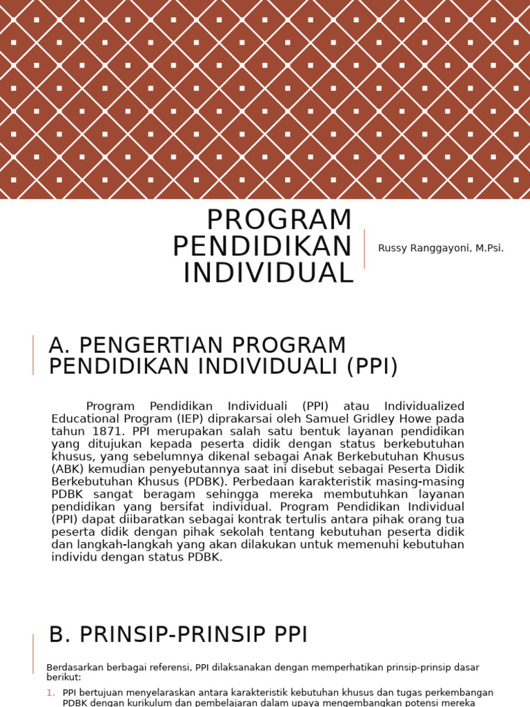 Panduan Program Pendidikan Individual | PDF