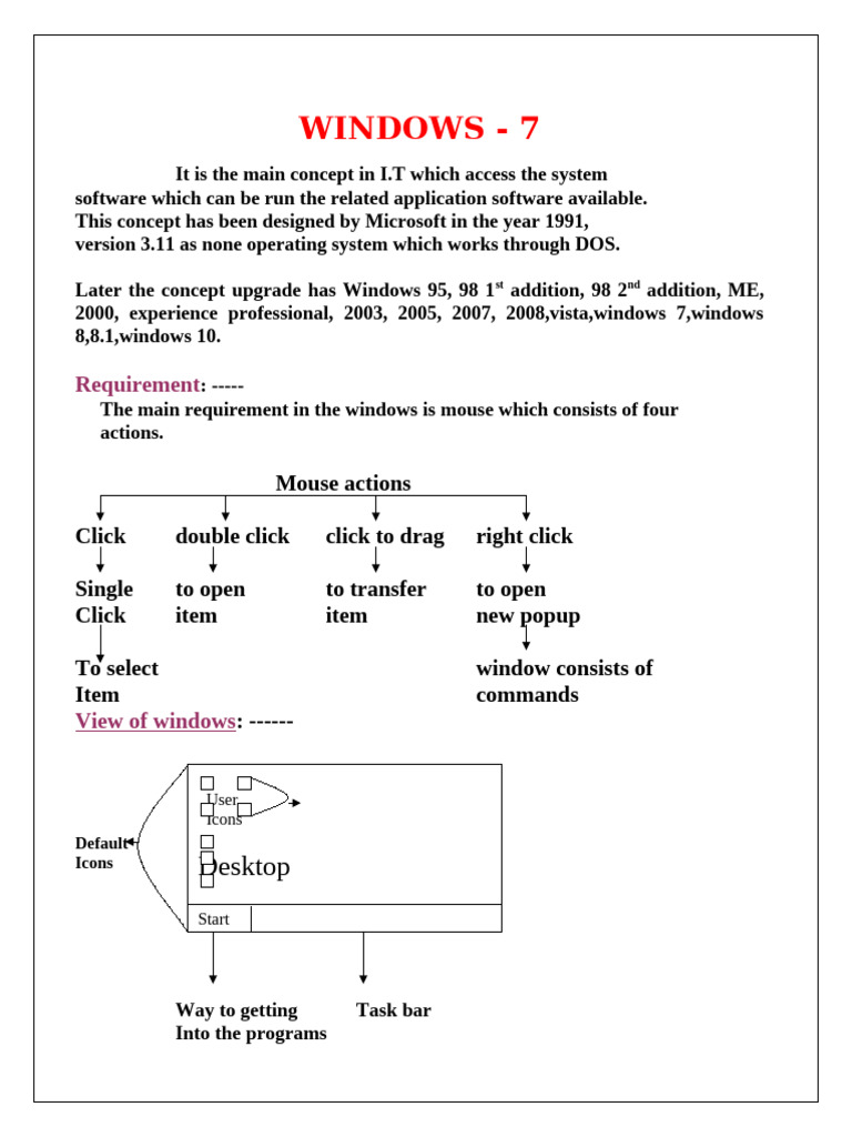 Windows 7 Overview and Features Guide | PDF | Window (Computing) | Icon ...
