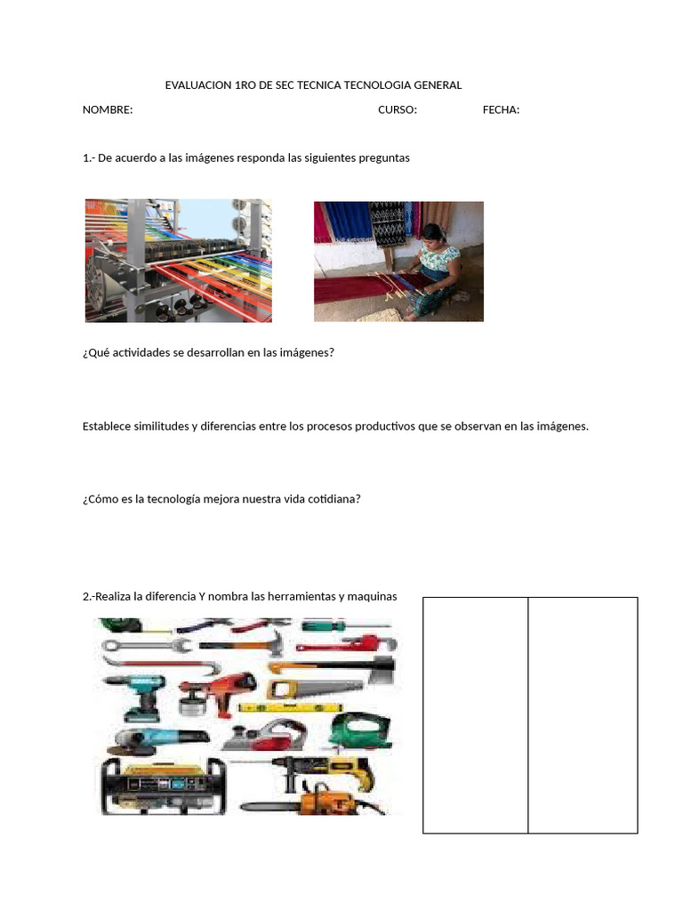TRABAJO PRACTICO 1RO DE SEC TEC Imprimir | PDF