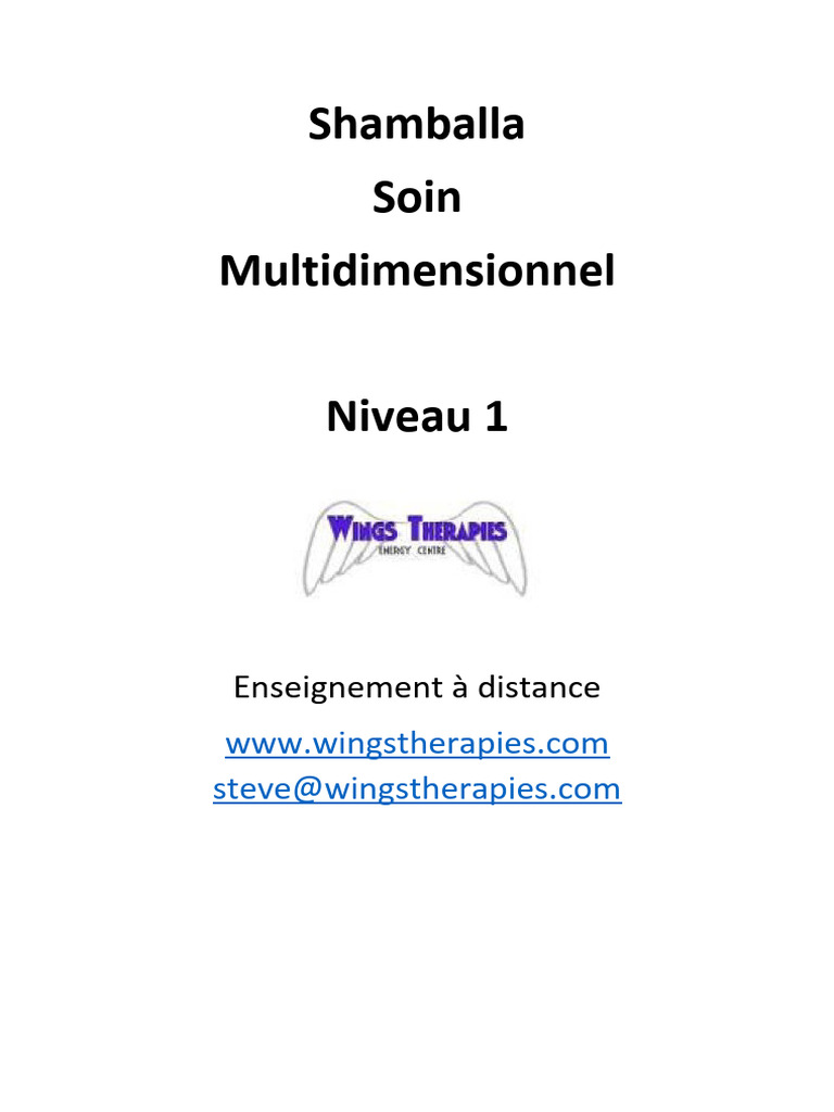 Soin Multidimensionnel Shamballa Niveau 1 | PDF | Reiki | Amour