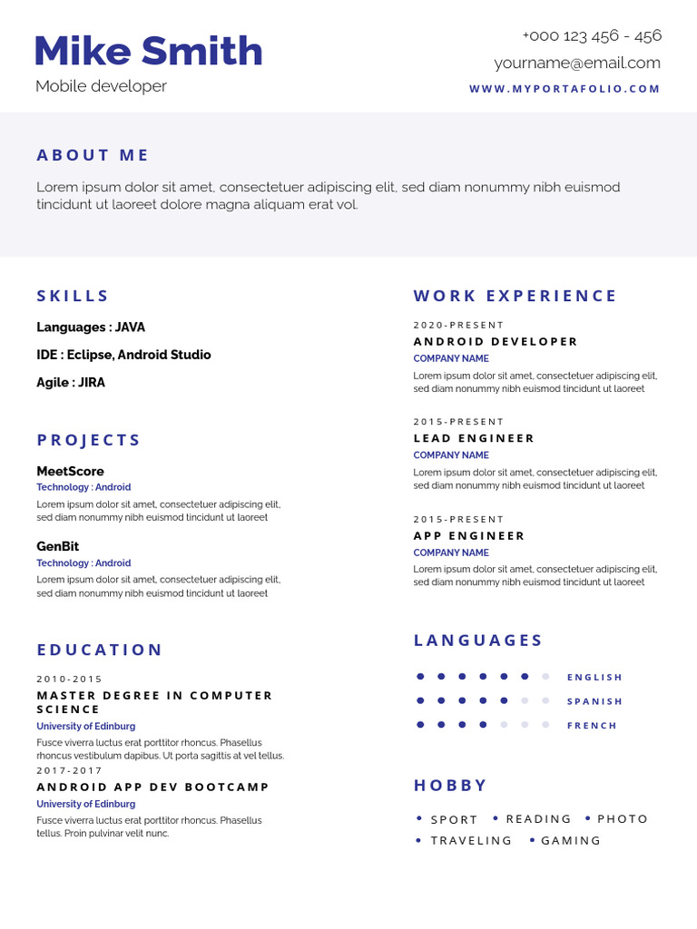 Mobile Developer Profile: Mike Smith | PDF | Embedded Linux ...