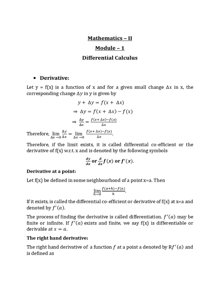 Differentiation Rules and Techniques | PDF | Derivative | Function ...