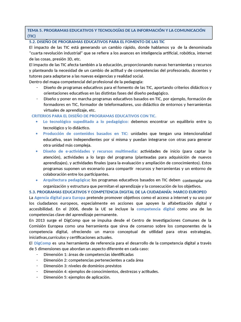 TEMA 5 Diseño y Gestión de Programas | PDF | Tecnología de información ...