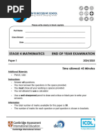 Grade 2 Cambridge Maths Test Paper | PDF | Symmetry | Shape