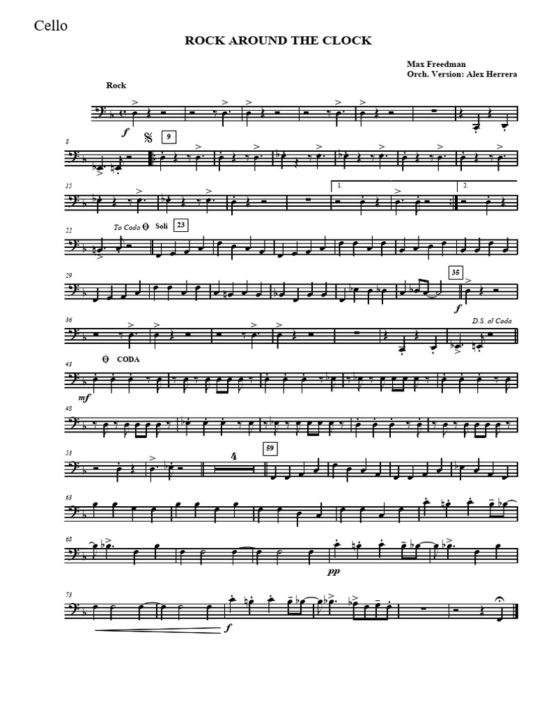 Rock Around The Clock - Cello | PDF