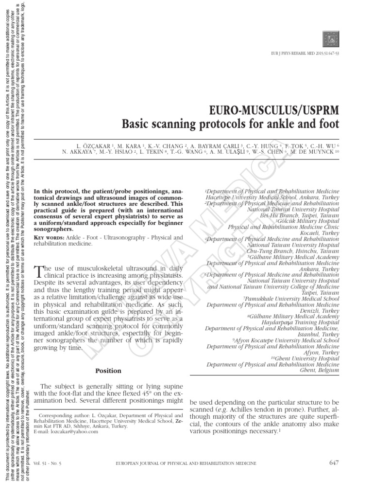 Ankle and Foot Ultrasound Protocols | PDF | Human Anatomy | Lower Limb ...